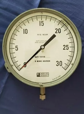 $50 • Buy Vintage Large Weksler Instruments Test Guage - 9  Dia. Steampunk - IN HG VACUUM