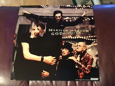 MARILYN MANSON God Is In TV / Last Tour…1999  Promo Poster Flat. 12” X 12” • $17.99