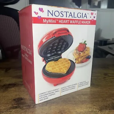 Nostalgia My Mini Waffle Maker 5  Cooking Surface Brand New Factory Sealed Red • $12.99