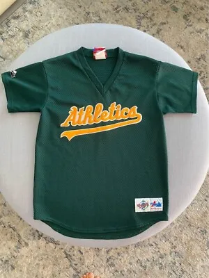 Oakland A's Jersey By Majestic Green And Yellow MLB Athletics Youth L • $15