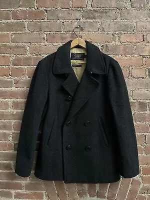 J.Crew Men’s Bayswater Pea Coat Size Small Gray 100% Wool HO10 • $325