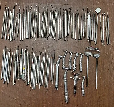 Large Dental Tool Lot Of 92 Dentist Instruments Pre-owned Vintage Picks Drills • $139.99