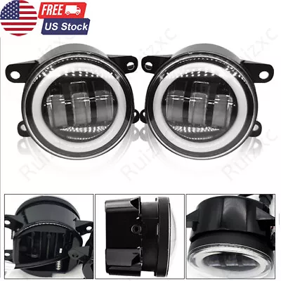 2pcs 4  Inch Round LED Fog Lights Halo Driving Lamps For Jeep Wrangler JK TJ LJ • $26.99