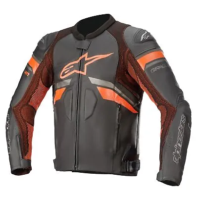 Alpinestars GP Plus R V3 Rideknit Leather Motorcycle Jacket Fluo Red • $474.52