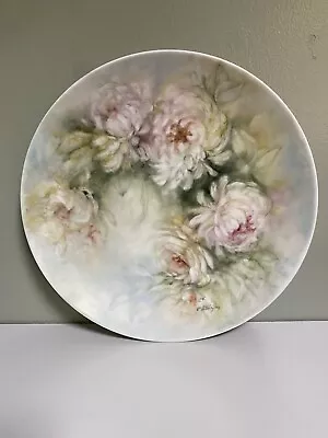 Vintage Signed Handpainted Floral Plate Peonies • $18