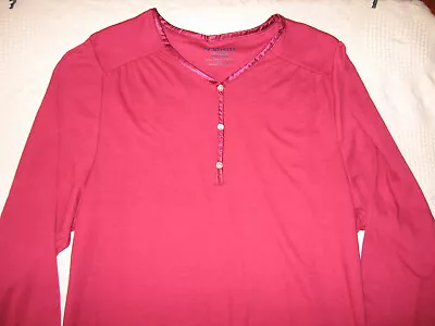 SILVERTS Open Back Adaptive Nightgown SZ XL Wine Red Shoulder Snap Satin Trim EU • $20.59