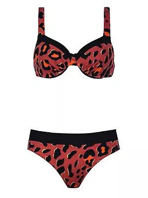 Animal Print Underwired Bikini Set By Naturana - Eva Size 10 • £12.95