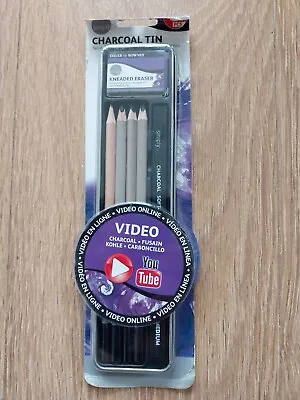 Daler Rowney Sketching Tin And Charcoal Tin Art Pencils NEW • £7.50