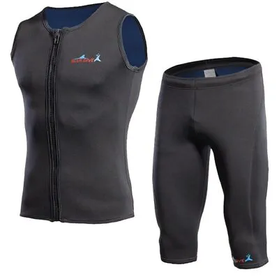 2mm Men Neoprene Sleeveless WetsuiSwim Vest Jacket Shorts UV Protection • $22.06
