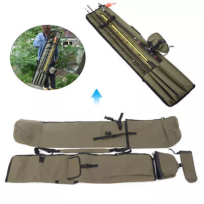 Fishing Pole Travel Case Fishing Rod Carrier With Adjustable Buckles And • $91.49