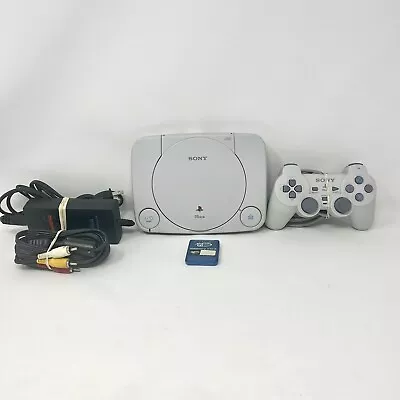 Sony PS One PS1 Slim Video Game Console Lot With 1x OEM Controller Memory Card • $59.99