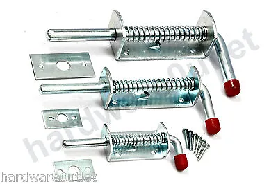 SPRING LOADED Trailer BOLT Latch No 513  Metal Farm Gate Door Lock + SCREWS • £2.25