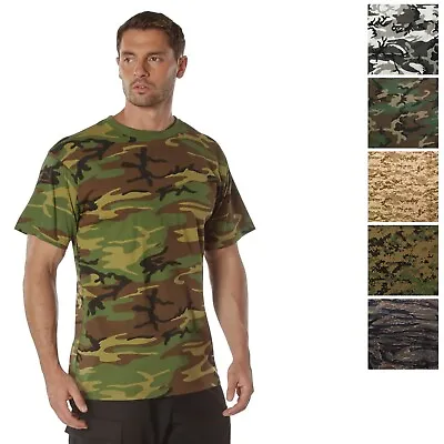 100% Cotton Camo T-Shirt – Men’s 5oz. Camouflage Crewneck Short Sleeve Tee • $13.99