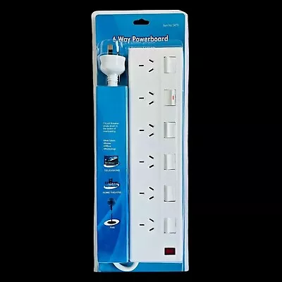 6 WAY Power Board OVERLOAD PROTECTOR POWERBOARD WITH INDIVIDUAL SWITCHES New • $28.45