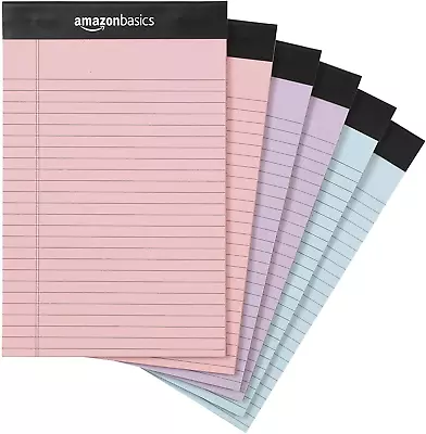 Narrow Ruled 5 X 8-Inch Lined Writing Note Pads 6 Count (50 Sheet Pads) Multic • $15.18