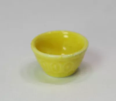 Dollhouse Miniature Ceramic Yellow Glazed Mixing Bowl • $3.99