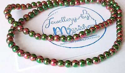 Rainbow Hematite Beads 4mm Approx 100 Beads Round Pinks Greens 1 X 17 /39.5cm • £3.49