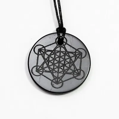 Shungite MERKABA Engraved  Pendant Necklace EMF Protection & Healing • £9.99