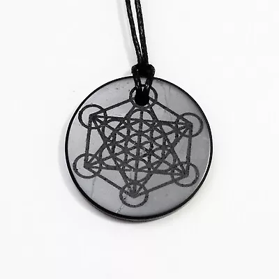 Shungite MERKABA Engraved  Pendant Necklace EMF Protection & Healing • £9.95