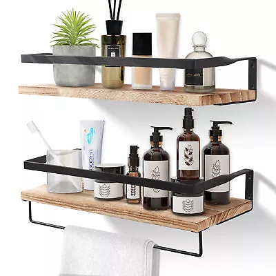 £12.99 • Buy Wooden Wall Mounted Floating Shelf Kit Display Unit Home Bathroom Decor Shelves