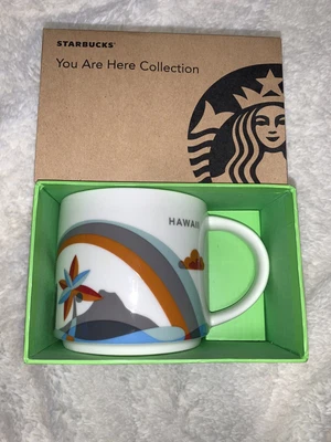 $28 • Buy Starbucks Mug Coffee You Are Here YAH Hawaii Aloha Rainbow Volcano Cup 14oz