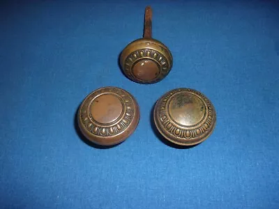 3 Antique Ornate Fancy Brass Door Knob Knobs Hardware Collection Lot • $30