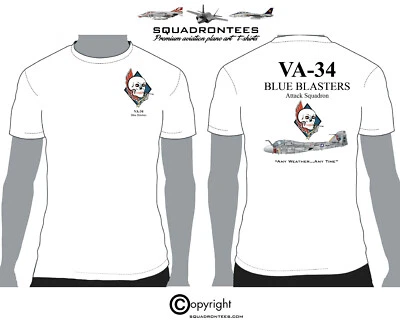 $26.95 • Buy VA-34 A-6 Blue Blasters Squadron T-Shirt - USN Licensed Product