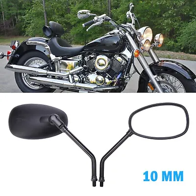 For Yamaha V Star 650 250 1100 1300 Bobber Cruiser Motorcycle Side Mirrors BLACK • $49.33