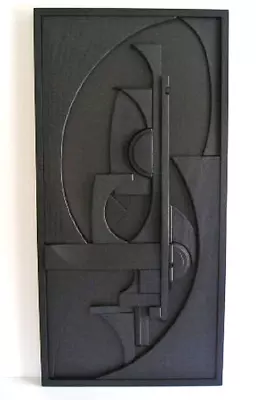 Modern Cubist Abstract Black Wood Louise Nevelson Style Wall Art Sculpture • $369.98