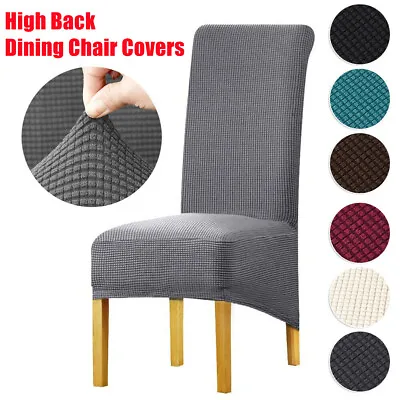 Large Size Stretch High Back Dining Chair Seat Chair Covers Removable Slip Cover • £4.49