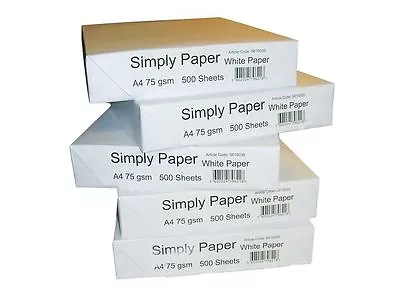 75 Gsm A4 White Paper 1 2 Or 3 Boxes + 24 Hour Delivery Boxes Of 2500 Sheets -  • £22.79