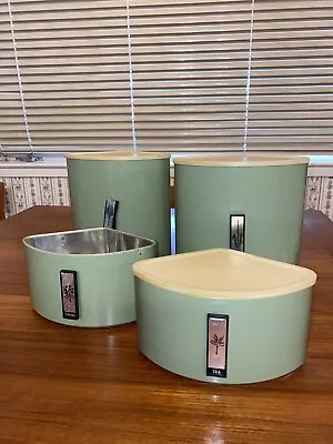 $9.99 • Buy Vintage 1960s Canister Set Triangular Green MCM