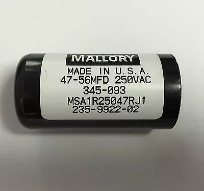 47-56uf 250VAC Mallory Motor Start Capacitor Suits Motor Appliances Pumps • $40