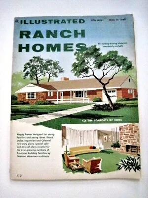 1963 Mid-Century Magazine  Illustrated Ranch Homes  W/ Pics Of Floorplans * • $47