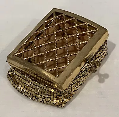 Vintage Whiting And Davis Gold Mesh Coin Purse With See Through Top Rare! • $39.99