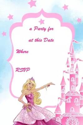 Pack Of 8 Barbie Birthday Party Invitation Card AU Stock • $4.44