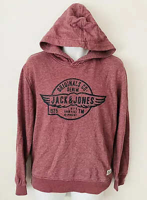 JACK & JONES Graphic Hoodie Jumper Medium M Long Sleeve Pullover Top • £5.99