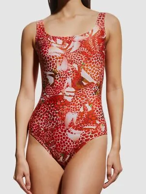 $191 Lenny Niemeyer Women's Red Scoop-Neck Artsy Crab One Piece Swimsuit Size M • $61.18