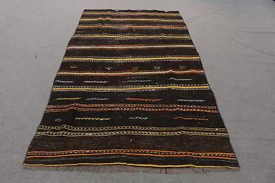 Vintage Rug Moroccan Rug Kilim Kitchen Rug Dorm Rug 4.9x8.8 Ft Large Rug • $172.04