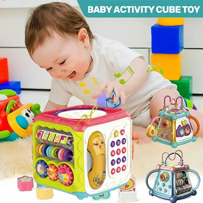 7 In 1 Baby Activity Cube Play Centre Musical Toys Shape Sorter Child Bead Maze • £15.99