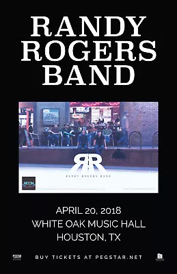 $14.51 • Buy RANDY ROGERS BAND 2018 HOUSTON CONCERT TOUR POSTER-Texas Country, Red Dirt Music
