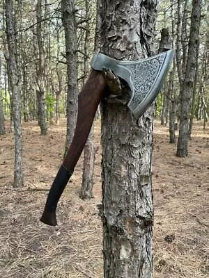 Custom Handmade Carbon Steel Viking Tomahawk Hatchet Hunting Tactical Edc Axe • $95