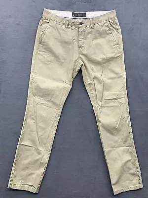 H&M L.O.G.G. Label Of Graded Goods Mens 34 Slim Fit Tan Chino Pants Button Fly • $24.95