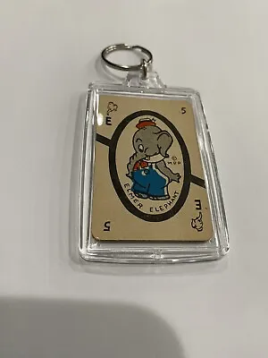 Elmer Elephant Canasta Playing Card Keychain • $12