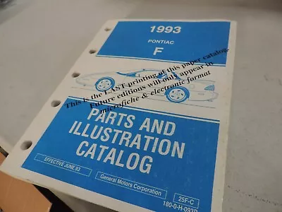 $50 • Buy 1993 Pontiac F Parts And Illustration Catalog