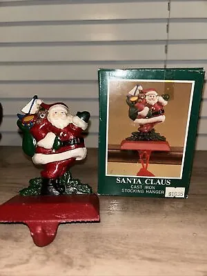 Vtg Midwest Importers Cast Iron Santa Toy Sack Stocking Hanger Holder Christmas • $29.99