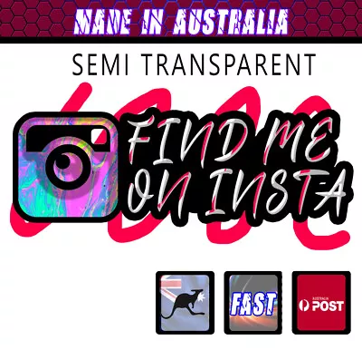 Instagram Sticker Decal  - FInd Me On Insta TRANSPARENT- JDM Car Bumper Window • $6.95