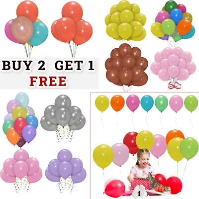 £1.69 • Buy 50X Latex PLAIN BALOON Helium 10 INCH BALLOONS Party Birthday Wedding Balloons 