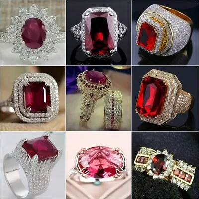 $2.44 • Buy Fashion Women 925 Silver Jewelry Wedding Rings Oval Cut Cubic Zirconia Size 6-12