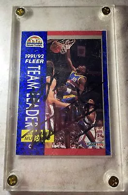 1991/92 Fleer Team Leader Dikembe Mutombo Rc  Mile-high Rookie  Autograph Auto • $150